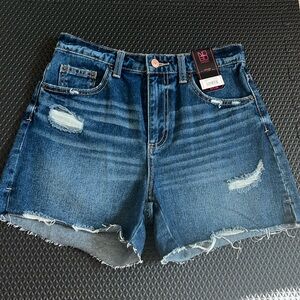 No Boundaries High Rise Destructed Midi Shorts 🌟